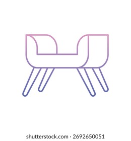Icono del banco de la cama Ilustración vectorial limpia y moderna