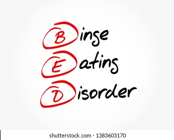 BED - Binge Eating Disorder acronym, health concept background