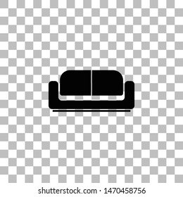 Bed. Black flat icon on a transparent background. Pictogram for your project