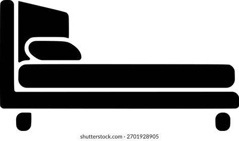 Bed black icon isolated on white background