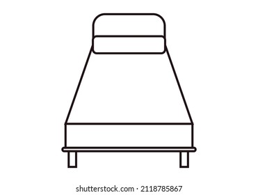 Bed black icon on white background.