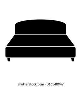 Bed - black vector icon