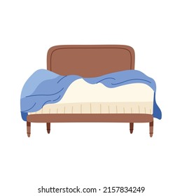 bed with blue blanket icon