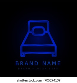 Bed blue chromium metallic logo
