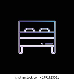 Bed blue gradient vector icon