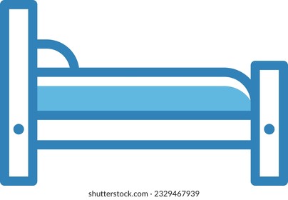 Bed Blue Icon - Single Icon, Vector