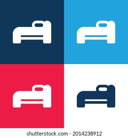 Bed blue and red four color minimal icon set