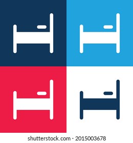 Bed blue and red four color minimal icon set