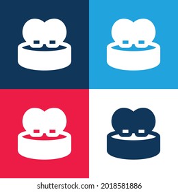 Bed blue and red four color minimal icon set