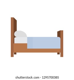 Bed with blue sheets emoji vector