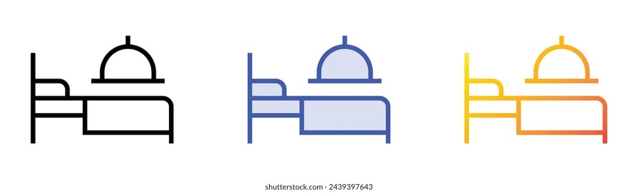 bed and breakfast icon. Linear, Blue Fill and Gradient Style Design Isolated On White Background