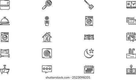 Bed and breakfast icons High-Quality Vector Icons Collection with Editable Stroke. Ideal for Professional and Creative Projects.