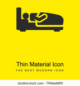 Bed bright yellow material minimal icon or logo design