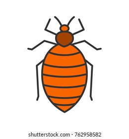 Bed Bug Color Icon. Human Parasite. Insect Pest. Isolated Vector Illustration