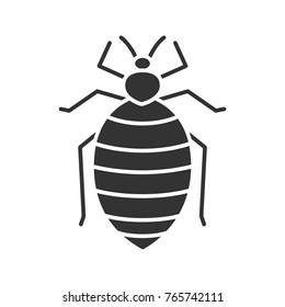 Bed Bug Glyph Icon. Human Parasite. Silhouette Symbol. Negative Space. Vector Isolated Illustration