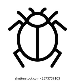 Bed bug icon in minimalist line art style. Editable stroke