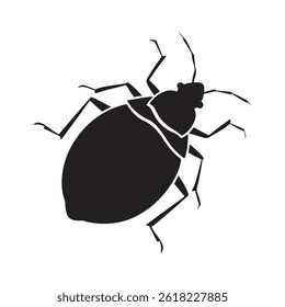 Bed bug silhouette isolated on white background. Bug icon vector illustration design