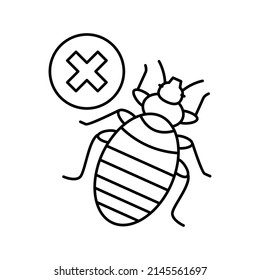 bed bug treatment line icon vector. bed bug treatment sign. isolated contour symbol black illustration