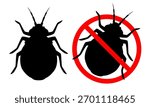Bed bug. Vector black icon isolated on white background.
