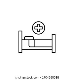 Bed, bunk, cross flat vector icon in water pack on white background