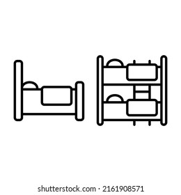 bed, bunk bed icon with outline style. Suitable for website design, logo, app and UI. Based on the size of the icon in general, so it can be reduced.