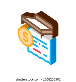 bed buying icon vector. isometric bed buying sign. color isolated symbol illustration