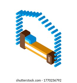 Bed Canopy Awning Icon Vector. Isometric Bed Canopy Awning sign. color isolated symbol illustration