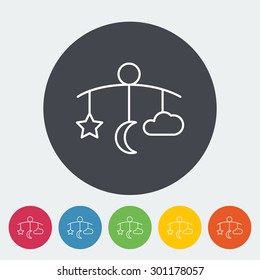 Bed carousel icon. Thin line flat vector related icon for web and mobile applications. It can be used as - logo, pictogram, icon, infographic element. Vector Illustration. 