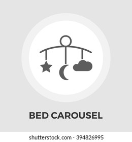 Bed carousel icon vector. Flat icon isolated on the white background. Editable EPS file. Vector illustration.