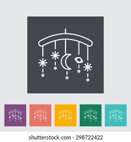 Bed carousel thin line flat vector related icon set for web and mobile applications. It can be used as - logo, pictogram, icon, infographic element. Vector Illustration. 