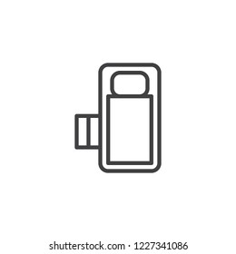 Bed and carpet outline icon. linear style sign for mobile concept and web design. House interior furniture simple line vector icon. Symbol, logo illustration. Pixel perfect vector graphics