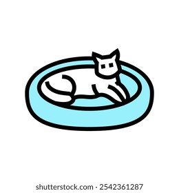 Vector de icono de color de cría de gato de cama. signo de cría de gato de cama. ilustración de símbolo aislado