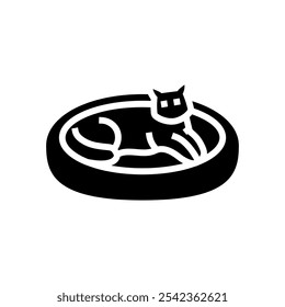 Vector de icono de glifo de cría de gato de cama. signo de cría de gato de cama. ilustración de símbolo aislado