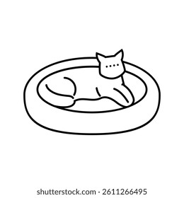 bed cat breeding line icon vector. bed cat breeding sign. isolated contour symbol black illustration