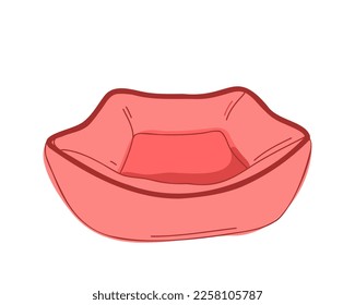 Bed for cats and dogs. Flat vector illustration