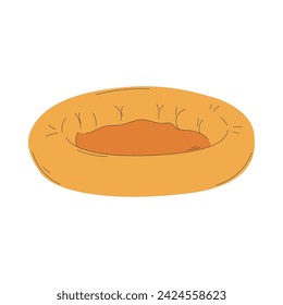A bed for cats or dogs. A place for a pet to sleep. A pet care item. A flat vector illustration isolated on a white background