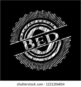 Bed with chalkboard texture