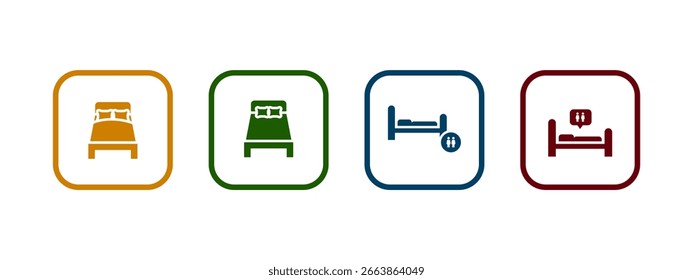 ícone de opções da cama ilustração vetorial. cama para o conceito de ícone de duas pessoas.