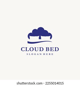 bed cloud sleep dream logo design icon vector