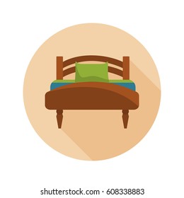 Bed color flat icon for web and mobile design