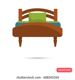 Bed color flat icon for web and mobile design