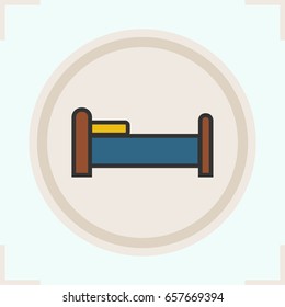 Bed color icon. Isolated vector illustration
