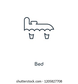 Bed concept line icon. Linear Bed concept outline symbol design. This simple element illustration can be used for web and mobile UI/UX.