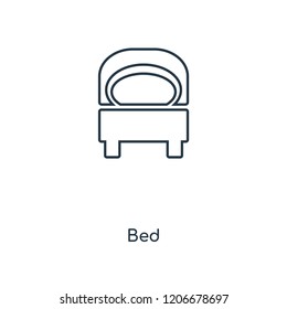 Bed concept line icon. Linear Bed concept outline symbol design. This simple element illustration can be used for web and mobile UI/UX.