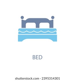 Bed concept line icon. Simple element illustration. Bed concept outline symbol design.
