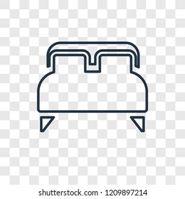Bed concept vector linear icon isolated on transparent background, Bed concept transparency concept in outline style