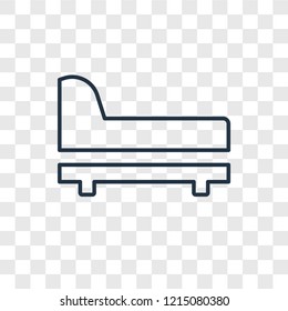 Bed concept vector linear icon isolated on transparent background, Bed concept transparency concept in outline style