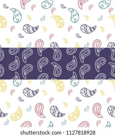 Bed cover with seamless pattern ethnic florals