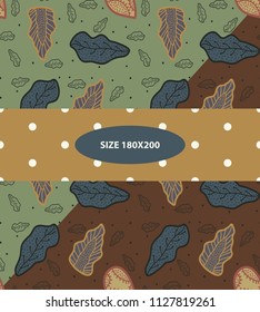 Bed cover with seamless pattern ethnic florals