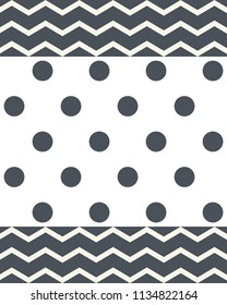 Bed cover with zigzag and polkadot style